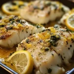 Baked cod with lemon and garlic