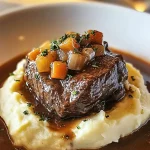 Pot roast with creamy mashed potatoes