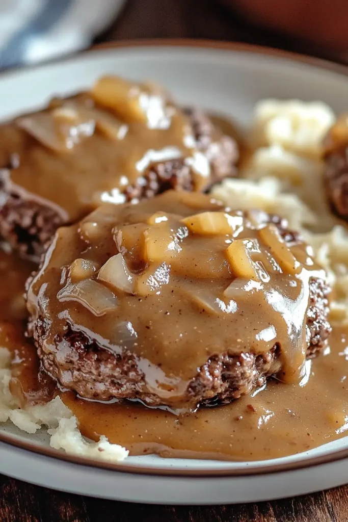 Smothered Hamburger Steak with Rich Onion Gravy