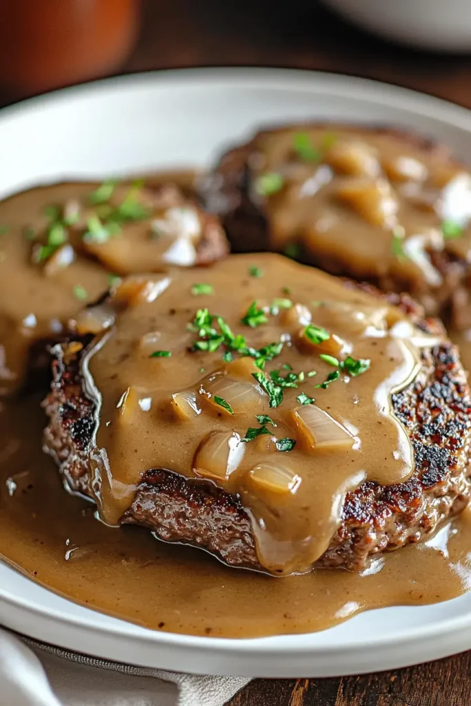 Smothered Hamburger Steak with Rich Onion Gravy